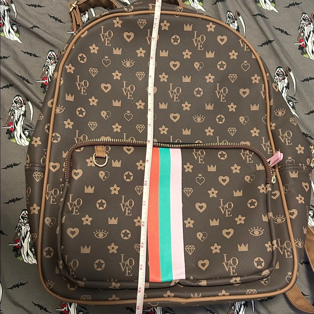 Claire's Brown and Pink Backpack with Structured Design